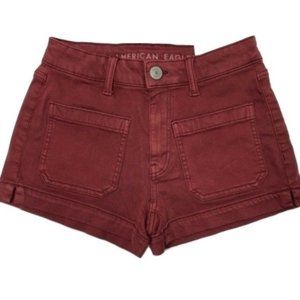 American Eagle Shorts size 00 Cargo Maroon Red